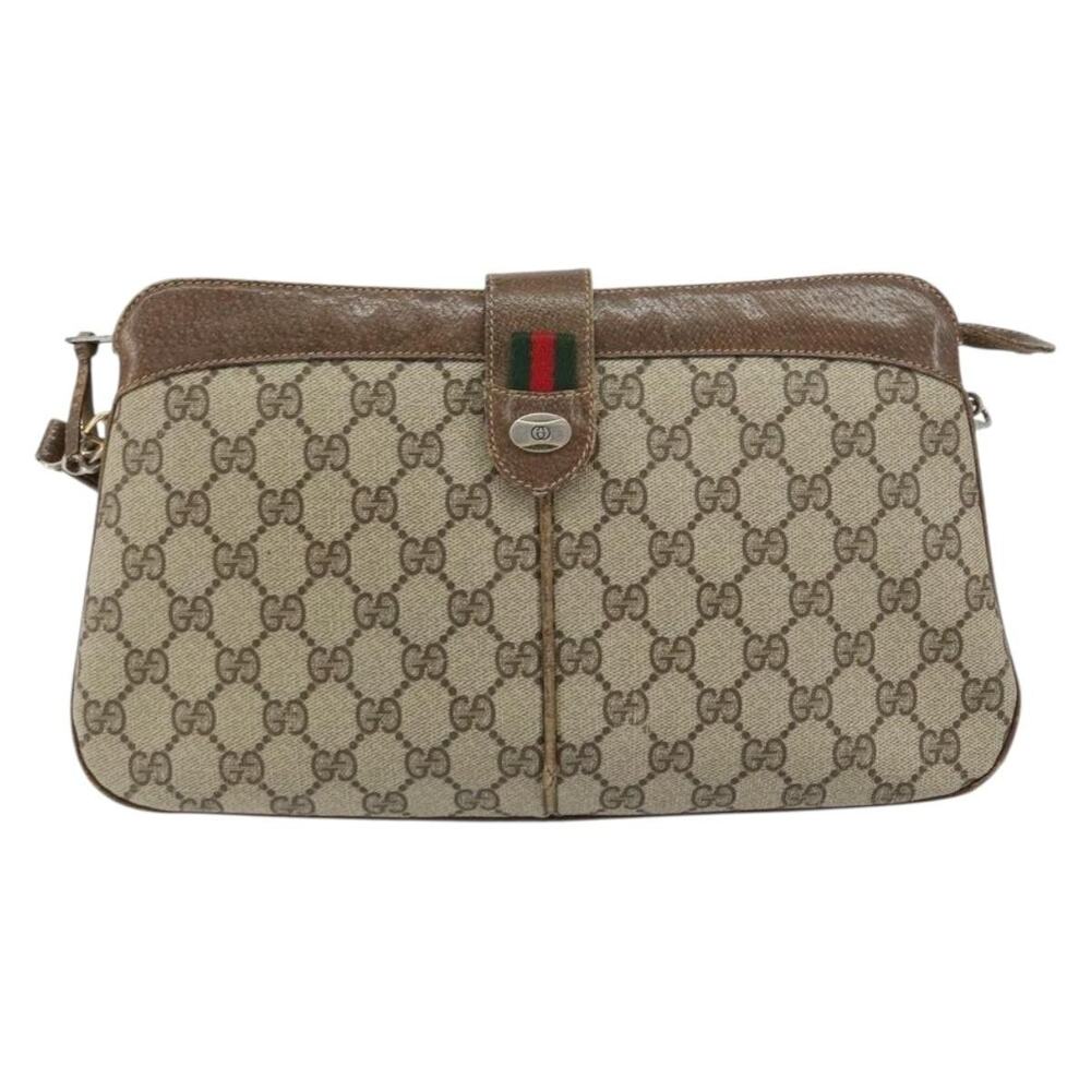 Gucci GG Supreme Web Shoulder Bag Beige